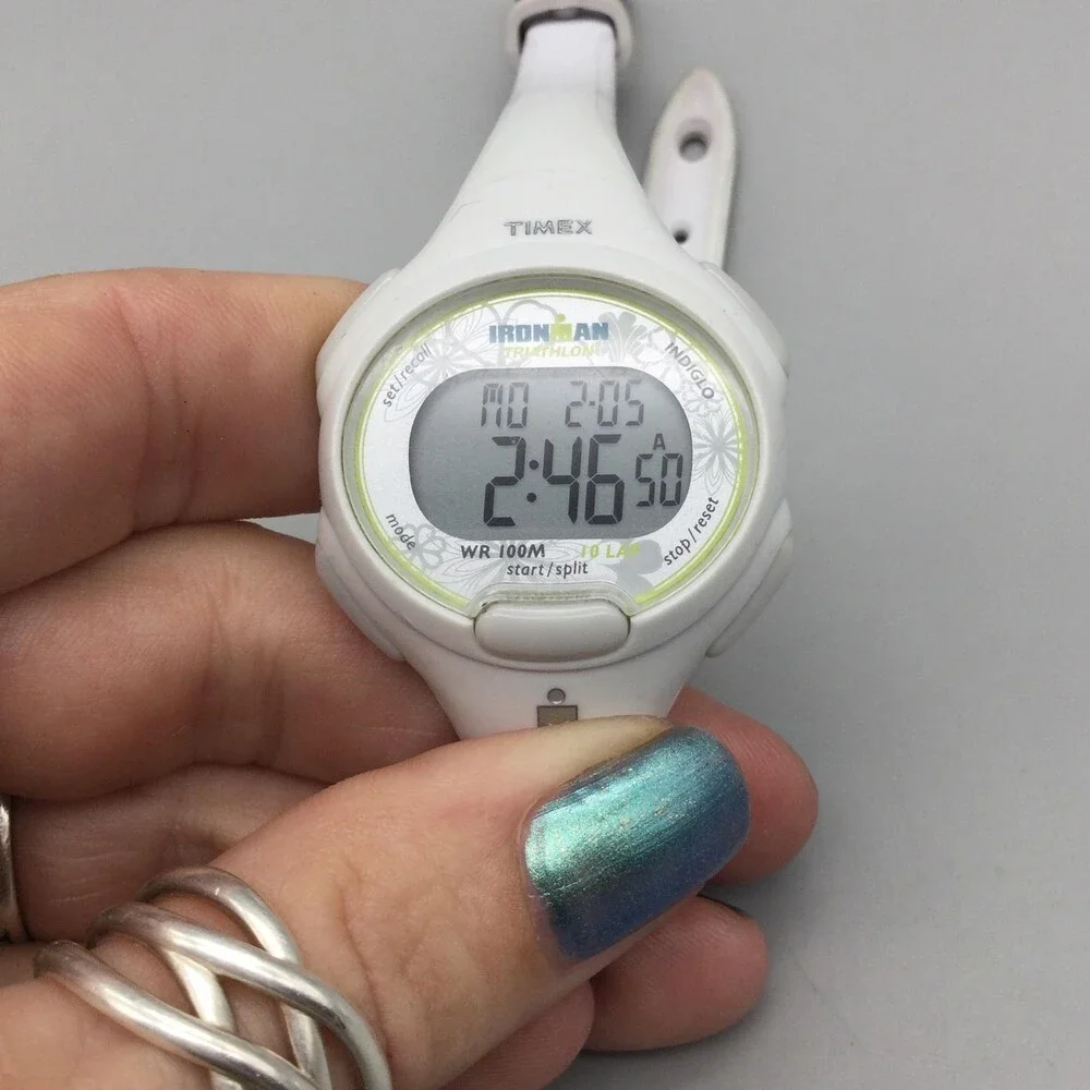 Timex Ironman Triathlon Indiglo Womens Watch 34mm Digital White New Battery